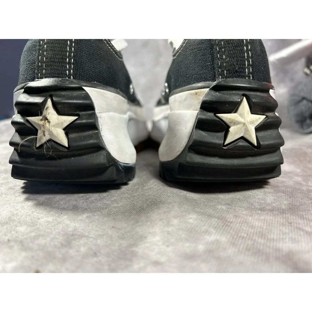 Converse Run Star Hike Low Platform Sneakers Black White Women's 6 Men's 4.5